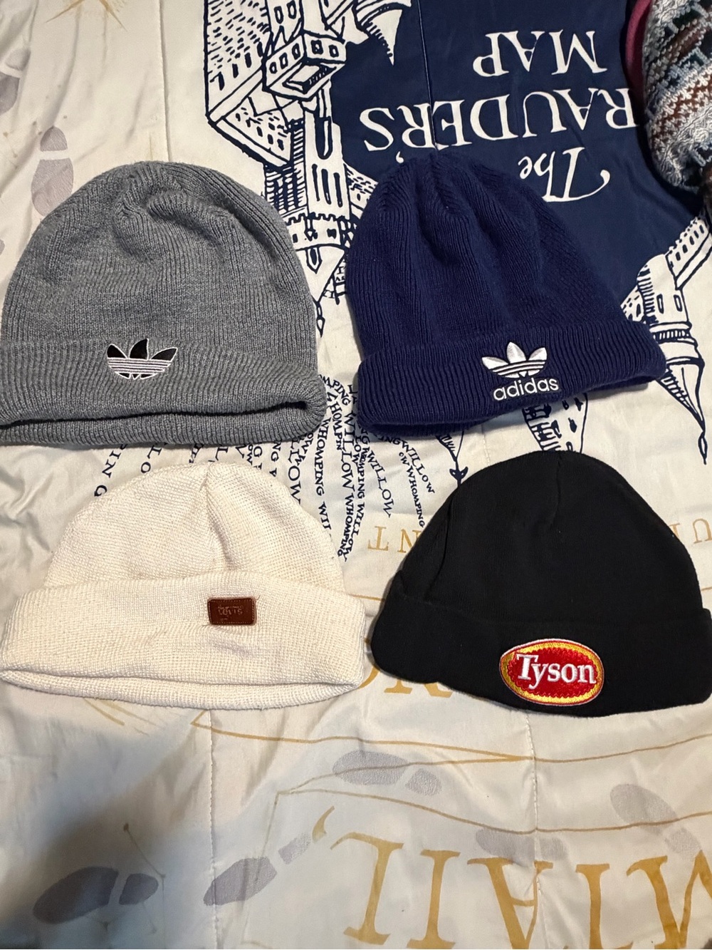adidas Navy Blue Knit Beanie with Trefoil Logo
